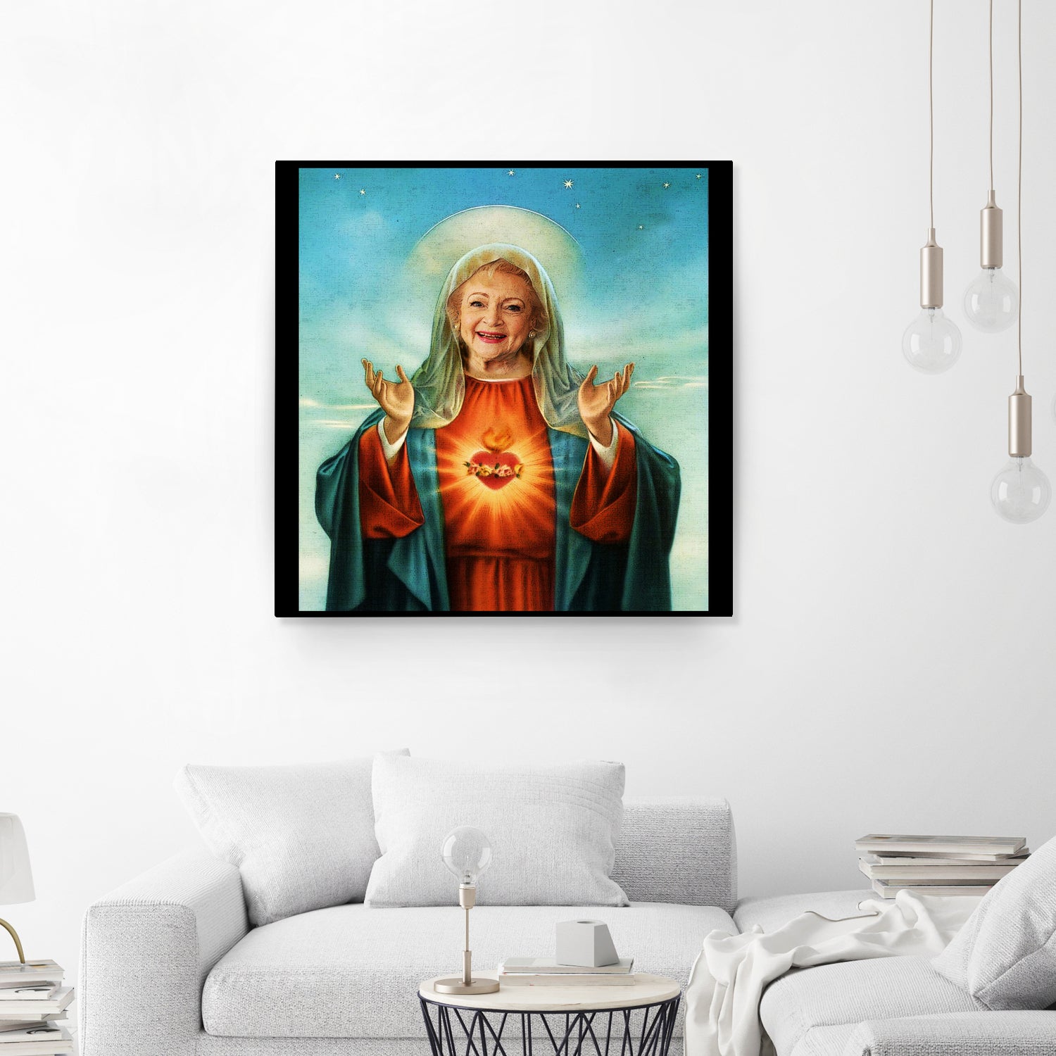 The Golden Girls Betty White Jesus Christ by Nguyet Nguyen Thi Bich on GIANT ART - white digital drawing