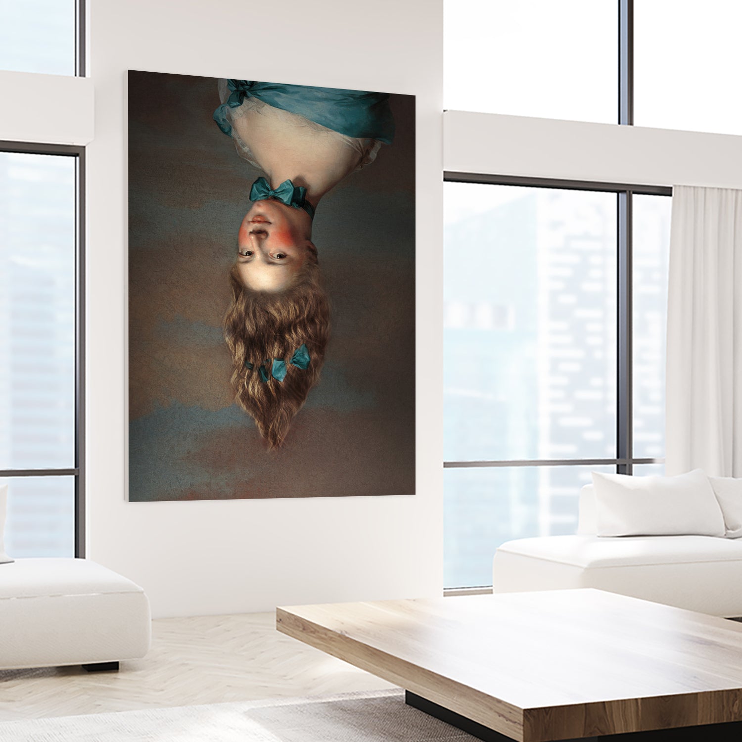 Upside Down Girl by Jonas Loose on GIANT ART - blue photo manipulation