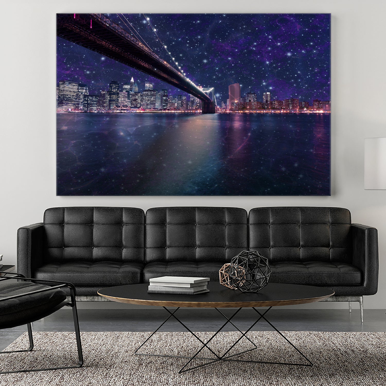 Spacey Manhattan Skyline by Susan Kline on GIANT ART - blue photo illustration