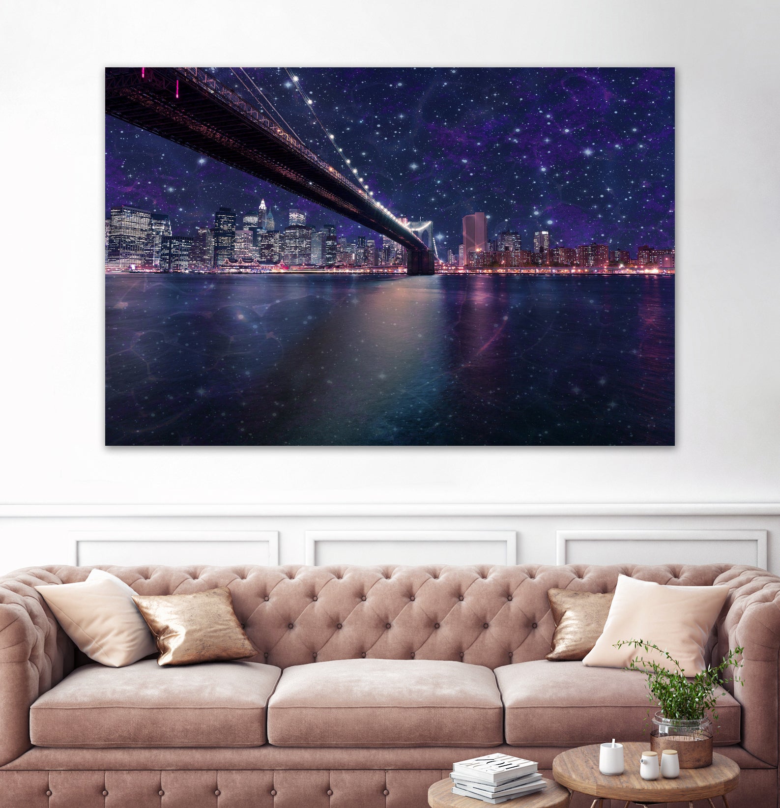 Spacey Manhattan Skyline by Susan Kline on GIANT ART - blue photo illustration