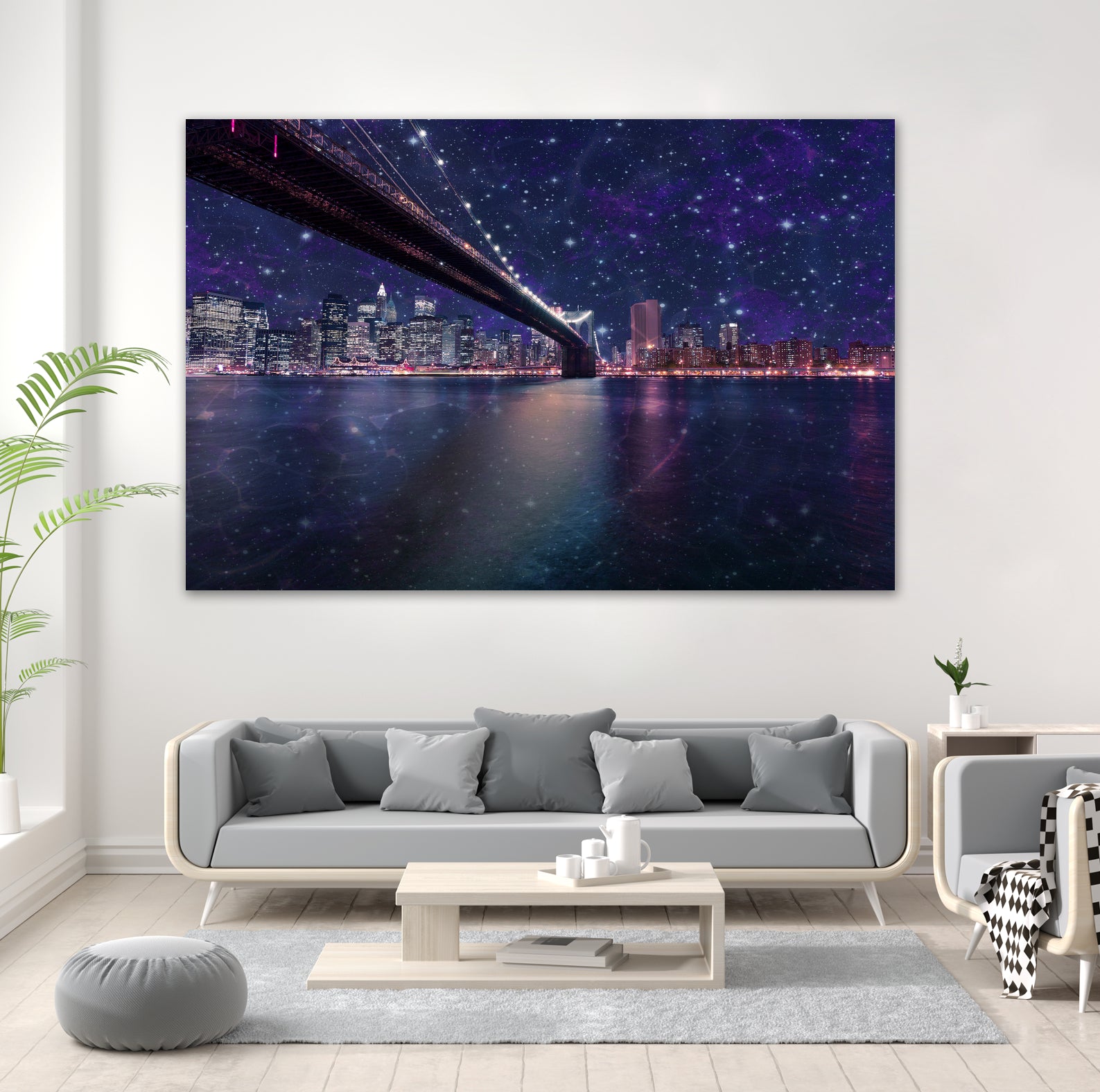 Spacey Manhattan Skyline by Susan Kline on GIANT ART - blue photo illustration