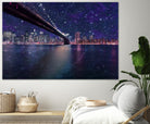 Spacey Manhattan Skyline by Susan Kline on GIANT ART - blue photo illustration