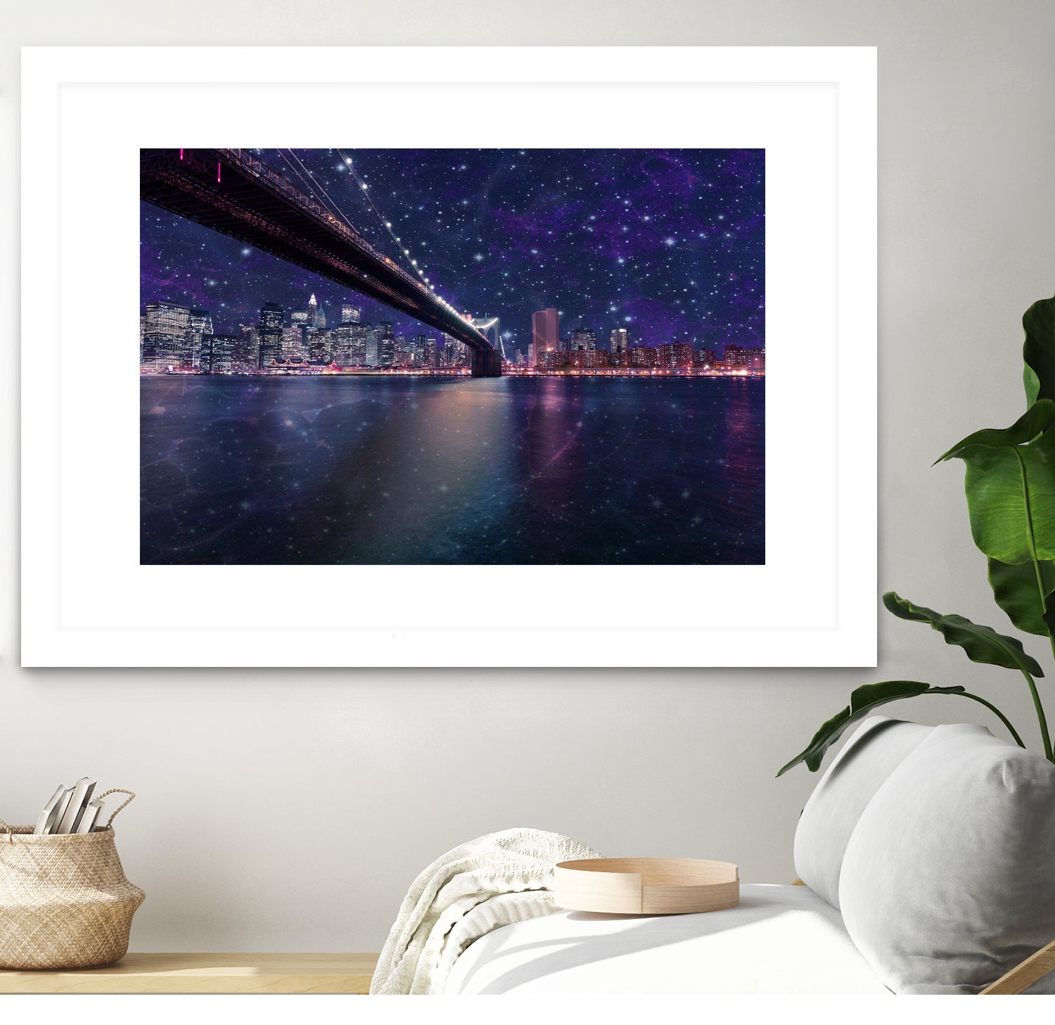 Spacey Manhattan Skyline by Susan Kline on GIANT ART - blue photo illustration