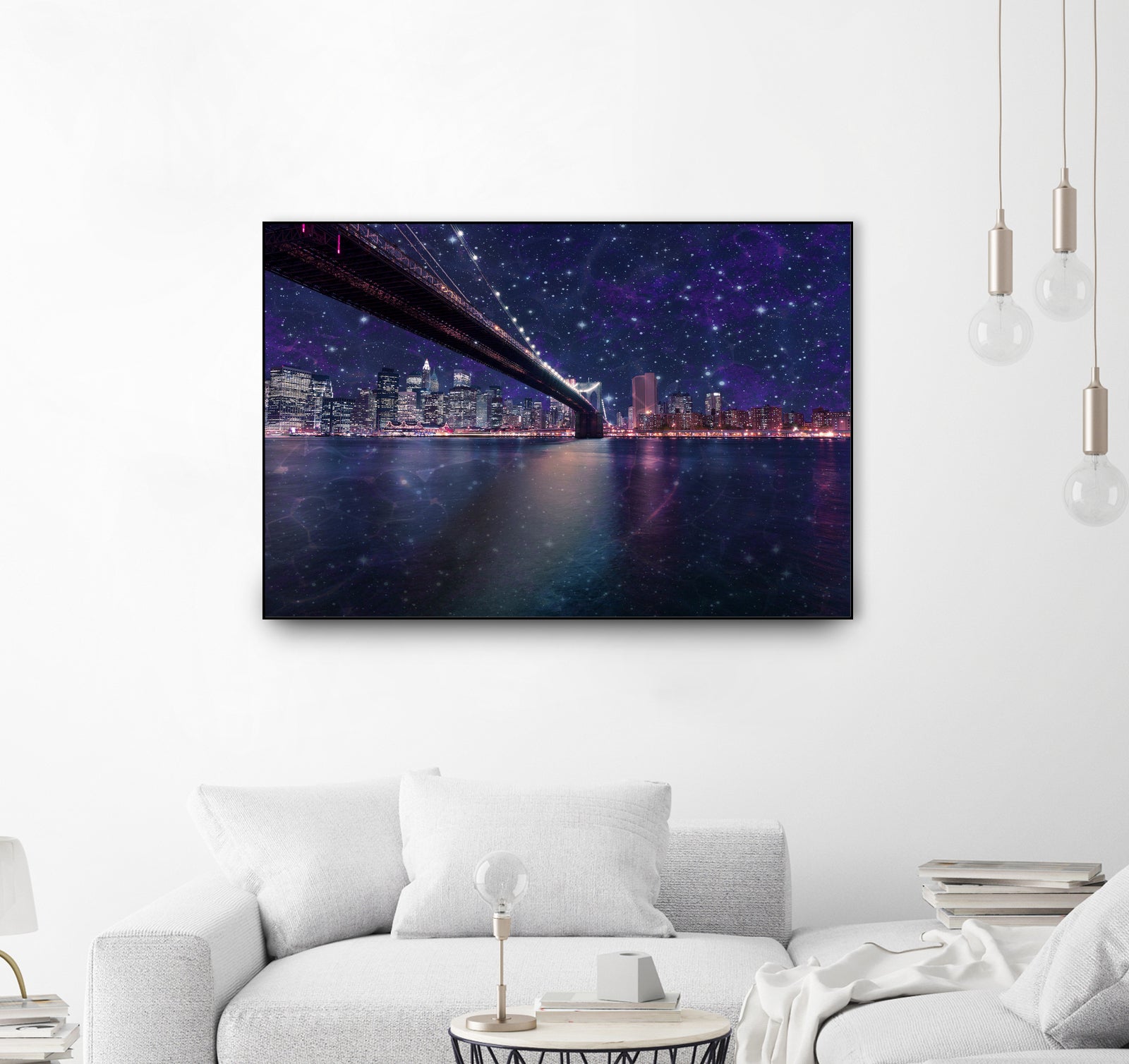 Spacey Manhattan Skyline by Susan Kline on GIANT ART - blue photo illustration