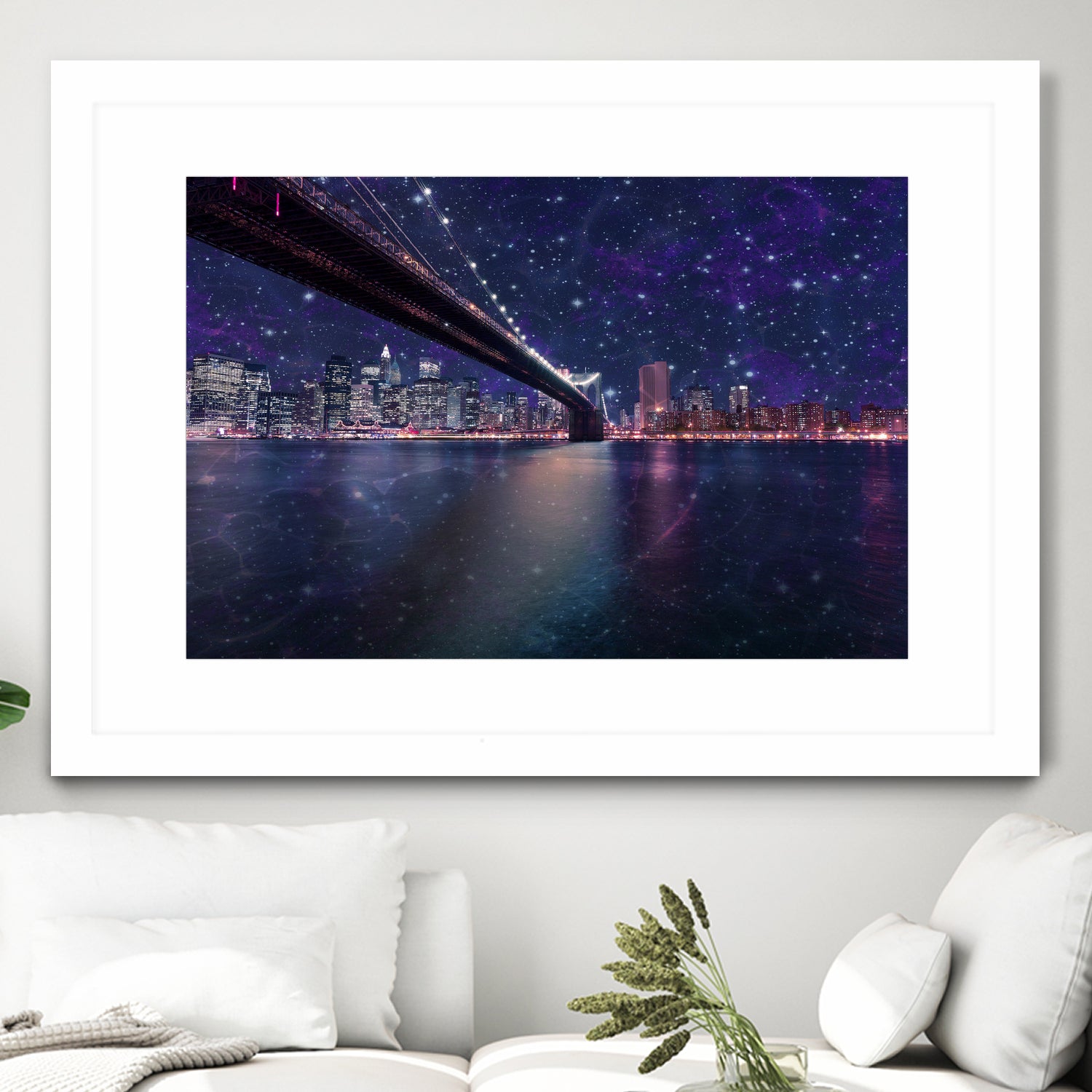 Spacey Manhattan Skyline by Susan Kline on GIANT ART - blue photo illustration