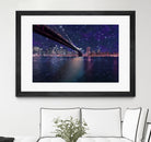 Spacey Manhattan Skyline by Susan Kline on GIANT ART - blue photo illustration