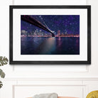 Spacey Manhattan Skyline by Susan Kline on GIANT ART - blue photo illustration