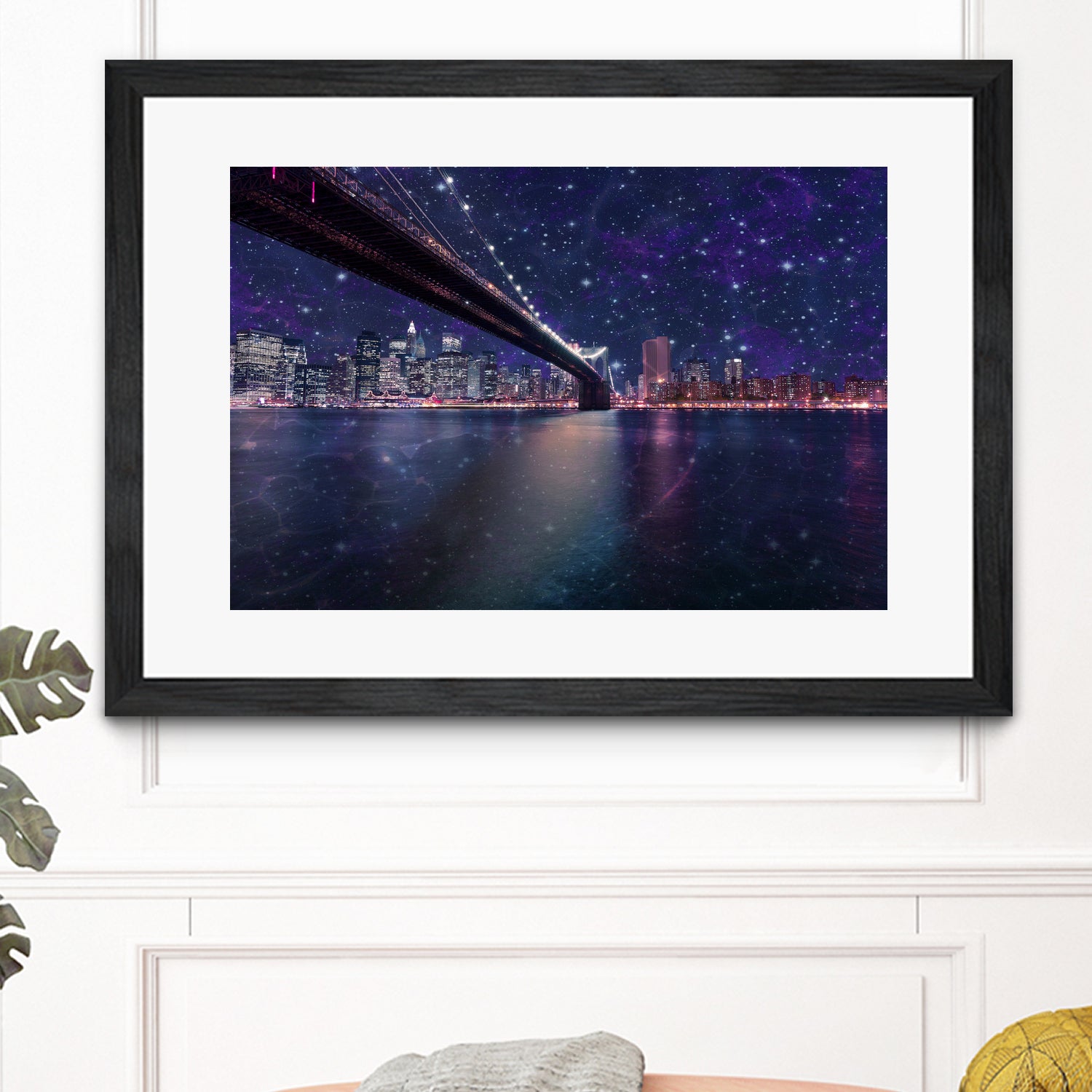 Spacey Manhattan Skyline by Susan Kline on GIANT ART - blue photo illustration