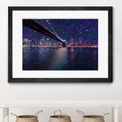 Spacey Manhattan Skyline by Susan Kline on GIANT ART - blue photo illustration