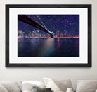 Spacey Manhattan Skyline by Susan Kline on GIANT ART - blue photo illustration