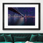 Spacey Manhattan Skyline by Susan Kline on GIANT ART - blue photo illustration