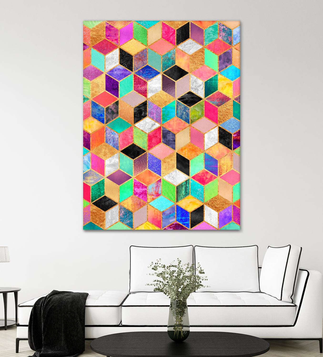 Colorful Cubes by Elisabeth Fredriksson on GIANT ART - pink digital painting