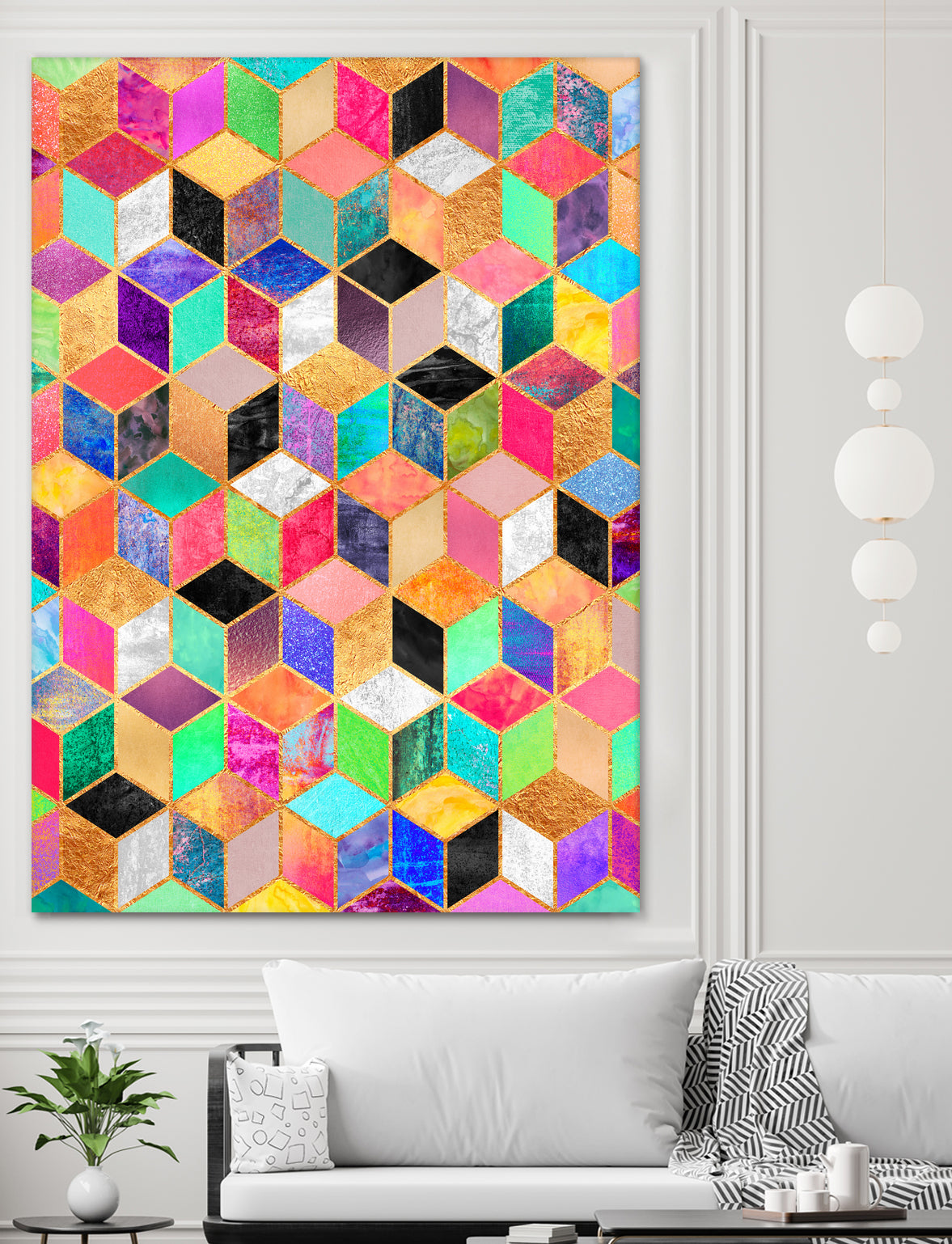 Colorful Cubes by Elisabeth Fredriksson on GIANT ART - pink digital painting