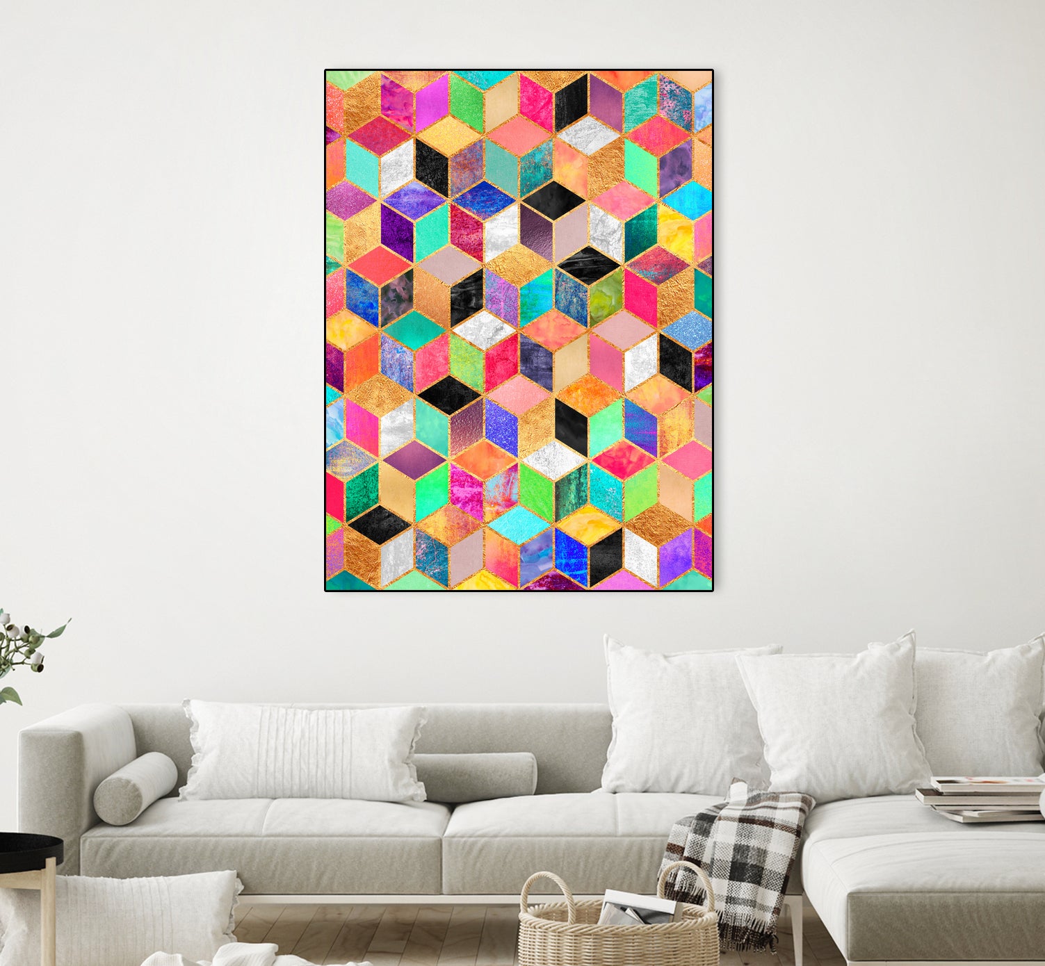 Colorful Cubes by Elisabeth Fredriksson on GIANT ART - pink digital painting