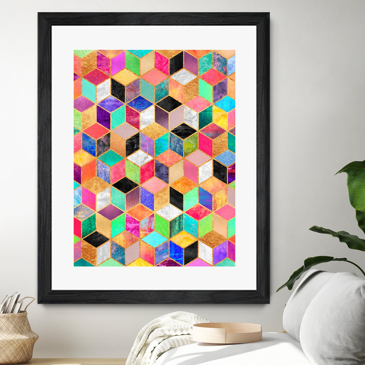 Colorful Cubes by Elisabeth Fredriksson on GIANT ART - pink digital painting