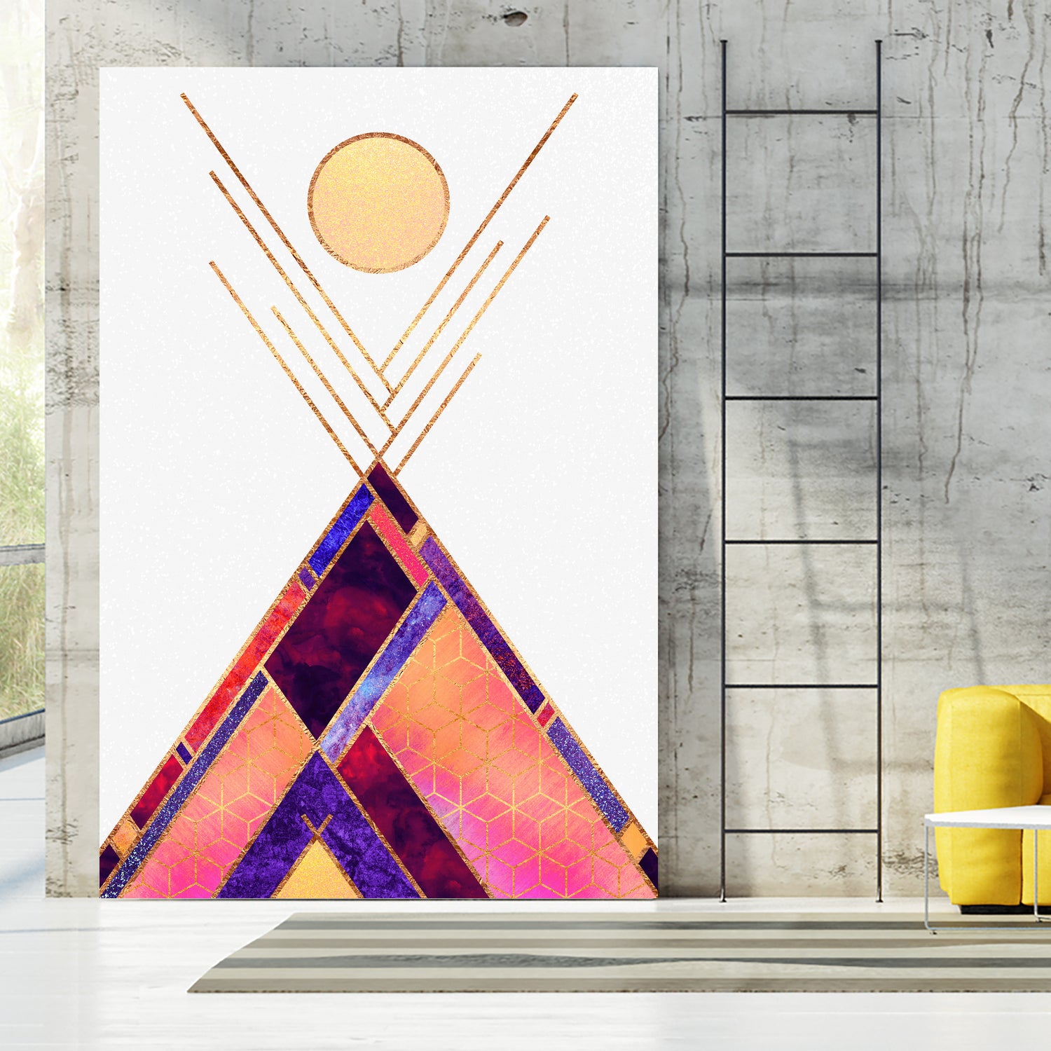 Tipi Mountain by Elisabeth Fredriksson on GIANT ART - pink digital painting