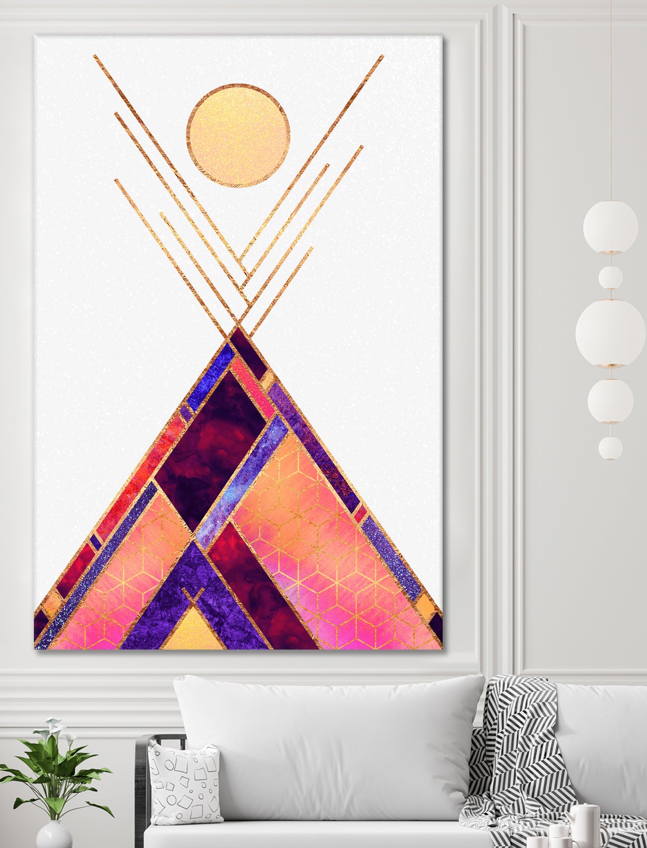 Tipi Mountain by Elisabeth Fredriksson on GIANT ART - pink digital painting