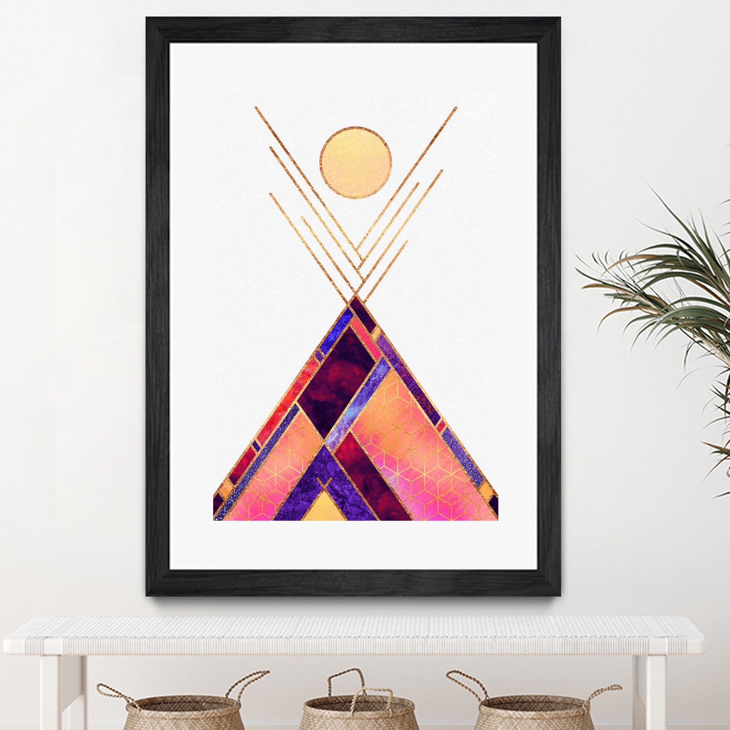 Tipi Mountain by Elisabeth Fredriksson on GIANT ART - pink digital painting