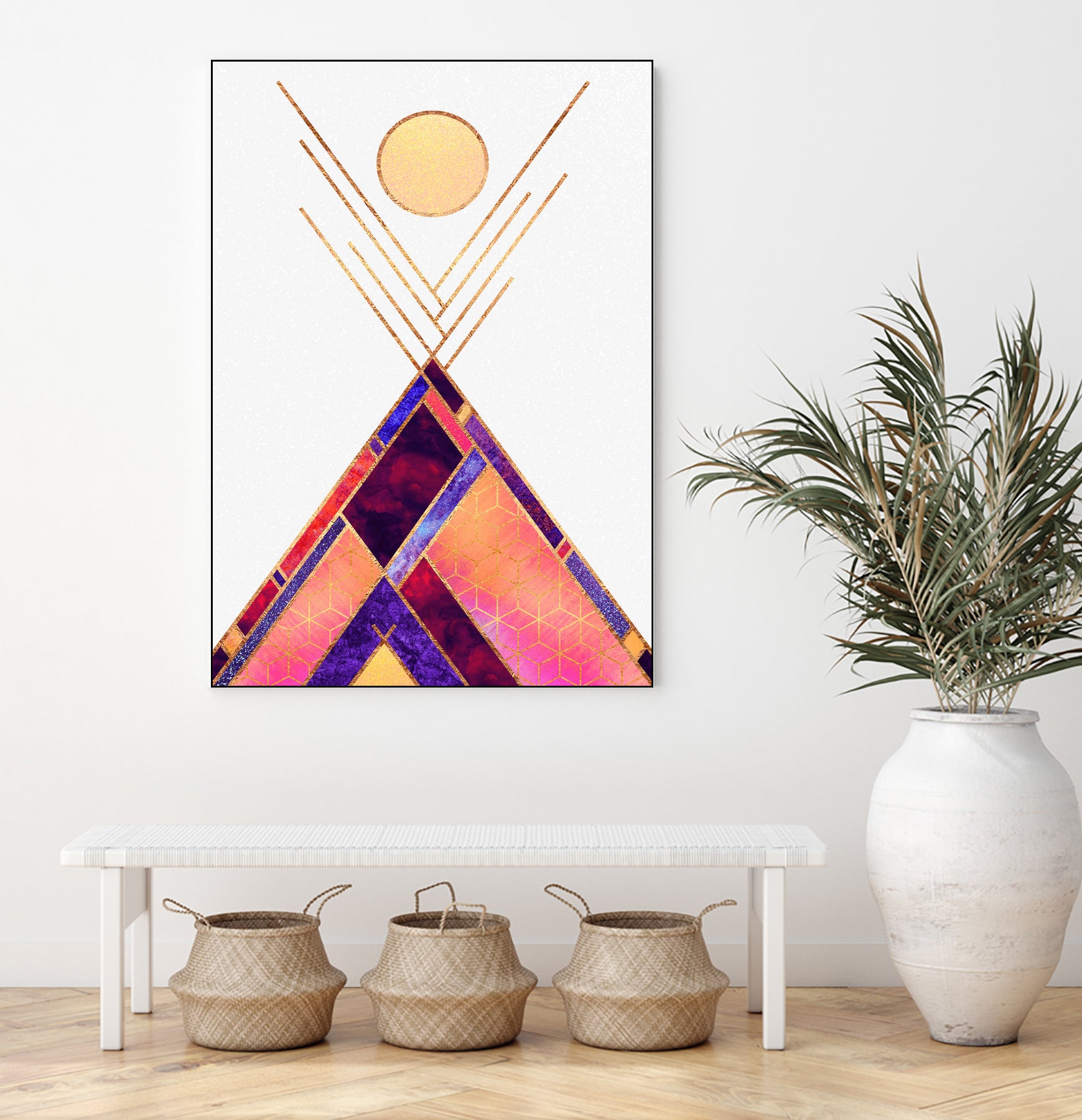 Tipi Mountain by Elisabeth Fredriksson on GIANT ART - pink digital painting