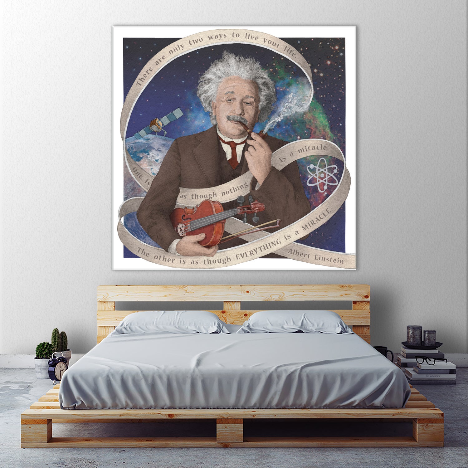 Albert Einstein by Asya Mitskevich on GIANT ART - blue digital painting