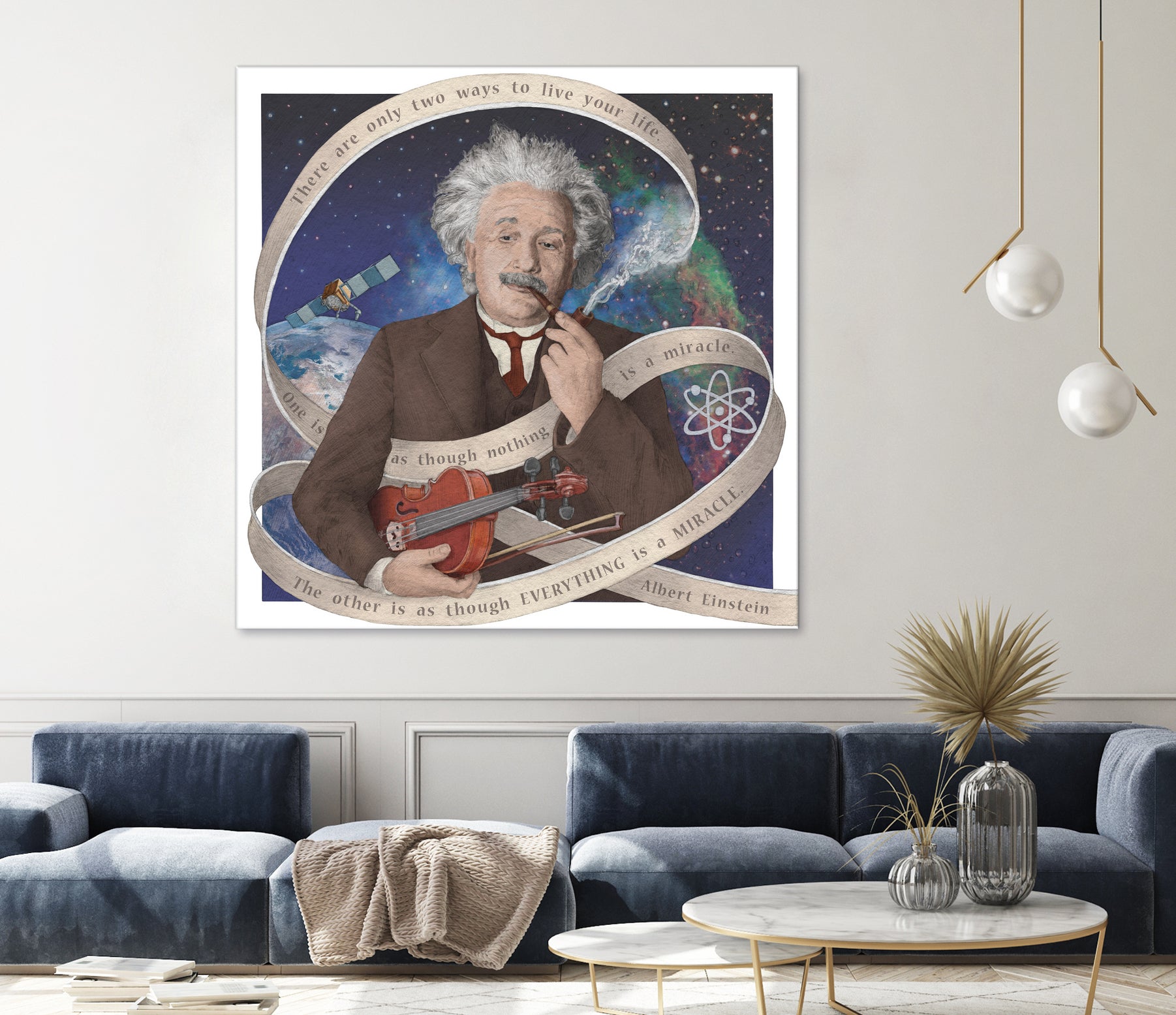 Albert Einstein by Asya Mitskevich on GIANT ART - blue digital painting