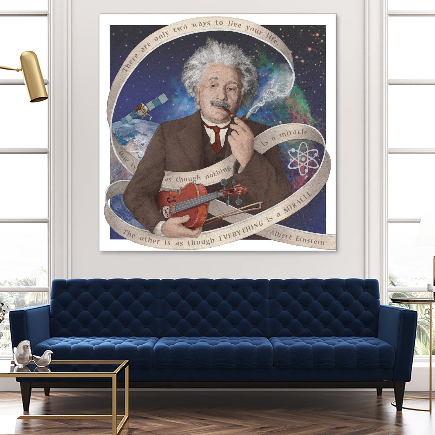 Albert Einstein by Asya Mitskevich on GIANT ART - blue digital painting