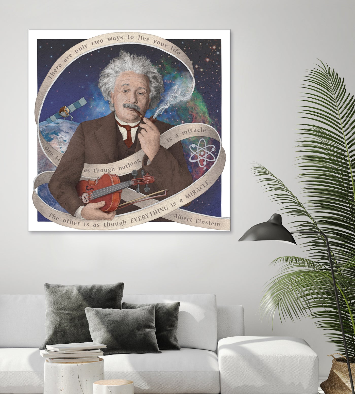 Albert Einstein by Asya Mitskevich on GIANT ART - blue digital painting