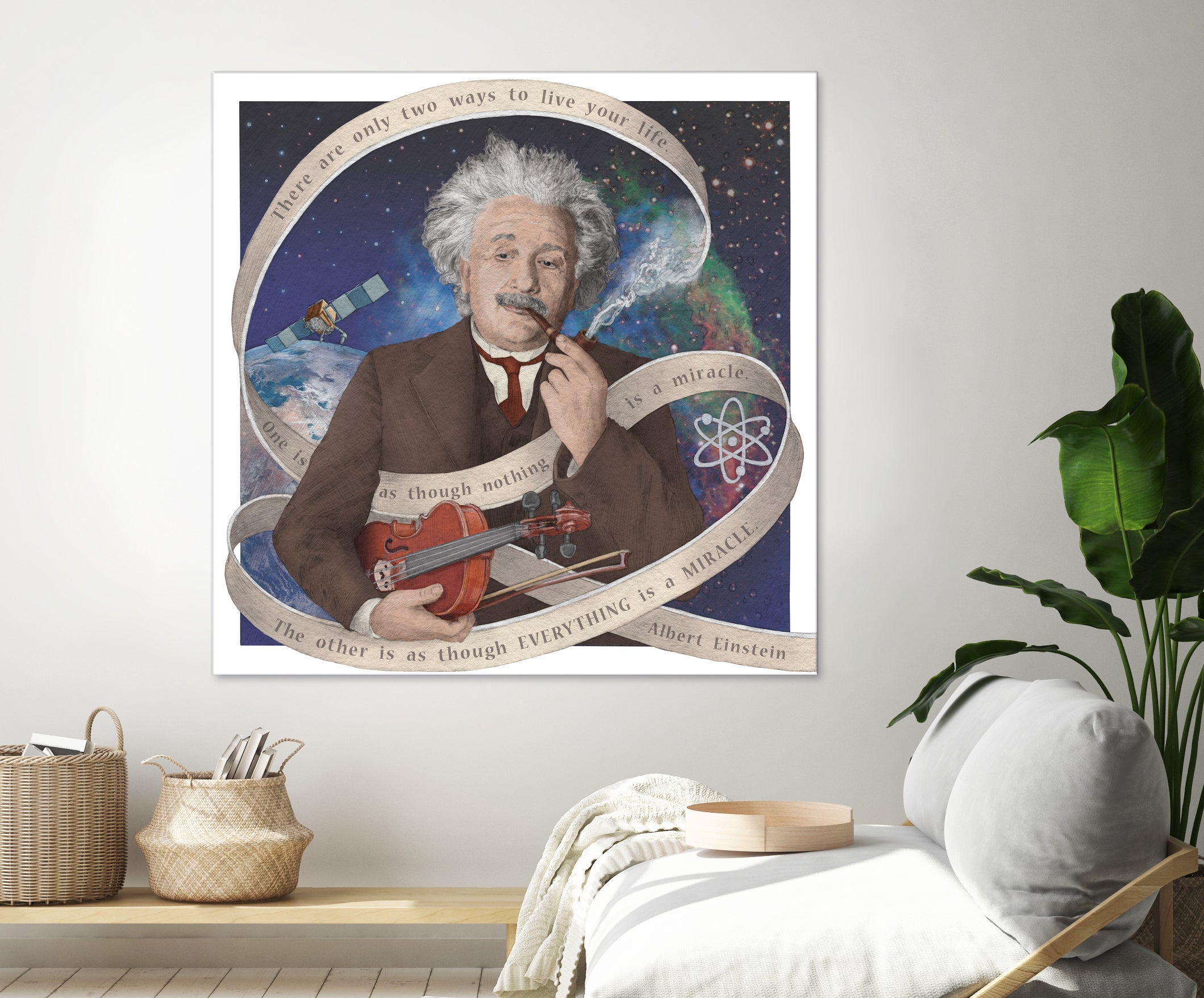 Albert Einstein by Asya Mitskevich on GIANT ART - blue digital painting