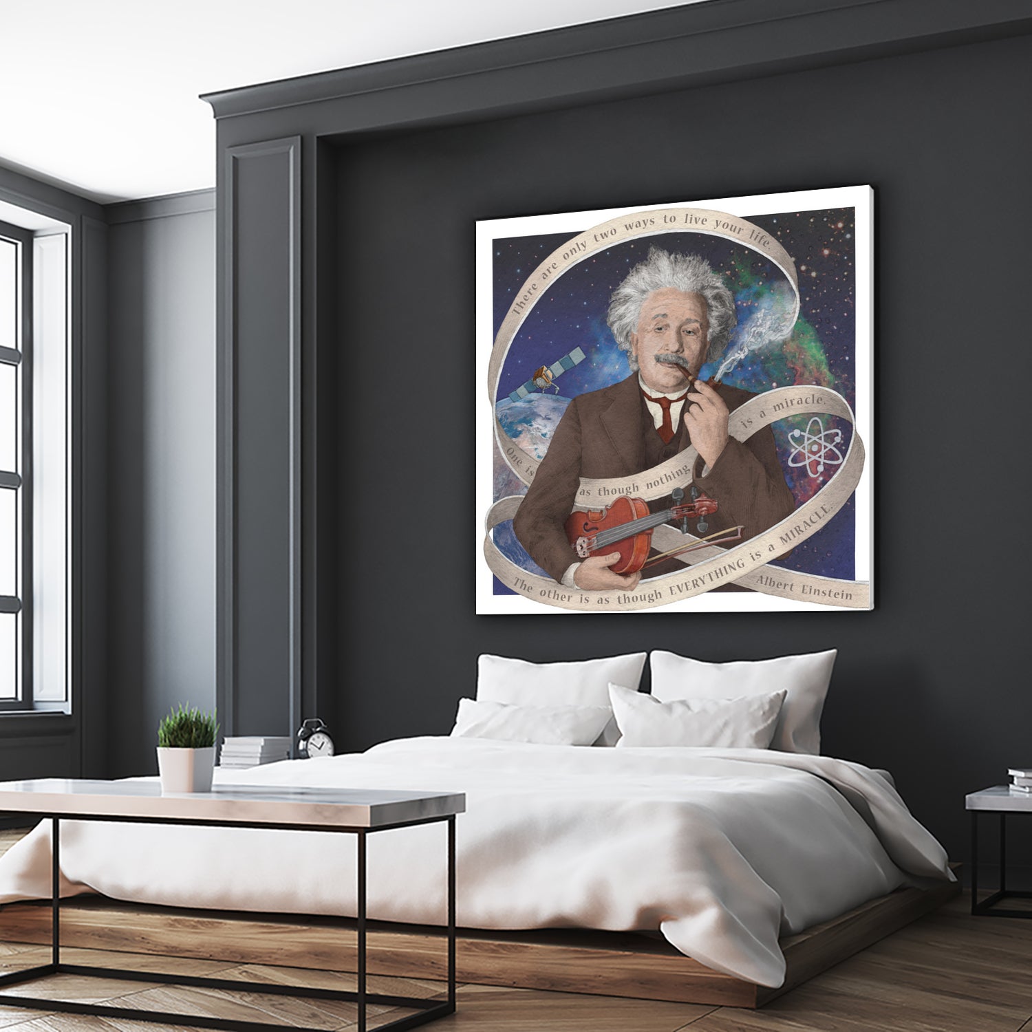 Albert Einstein by Asya Mitskevich on GIANT ART - blue digital painting