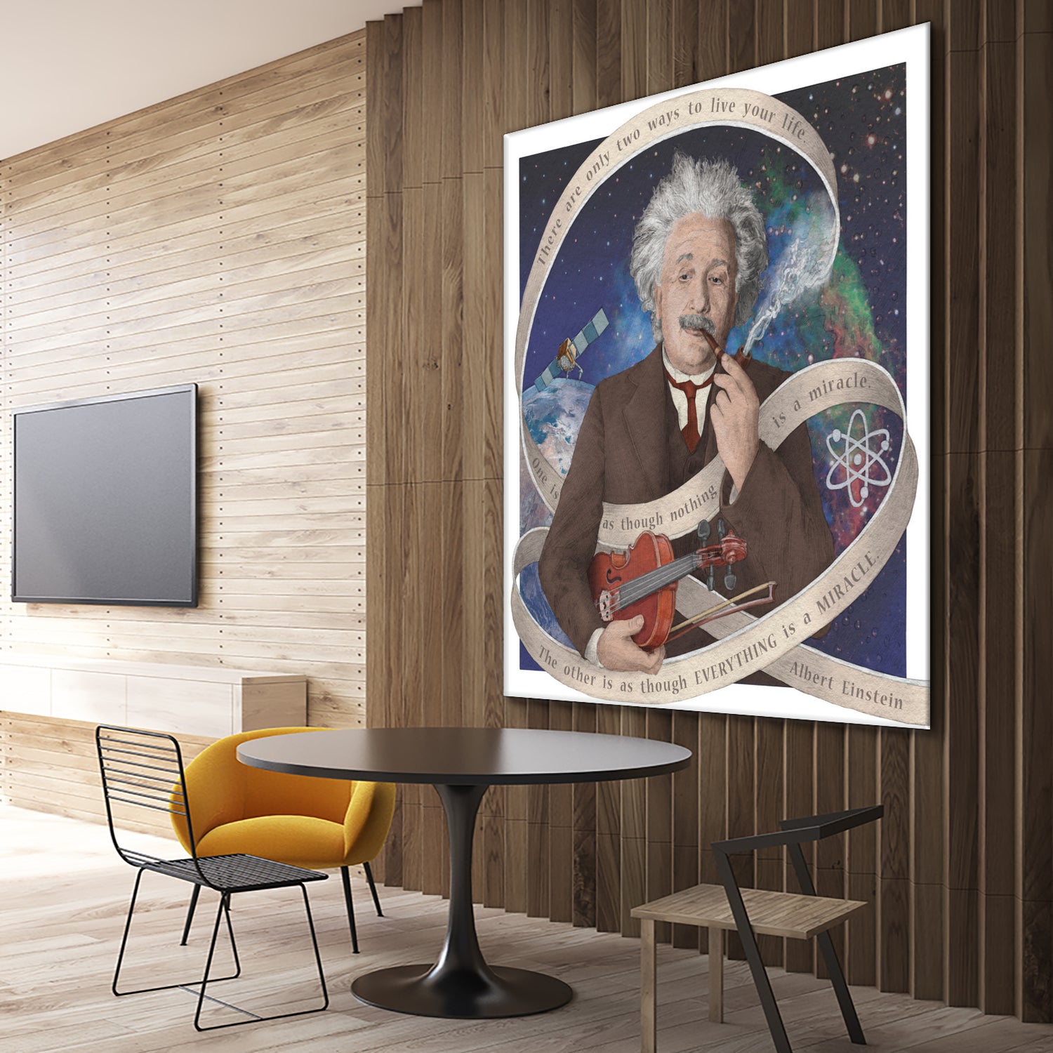 Albert Einstein by Asya Mitskevich on GIANT ART - blue digital painting