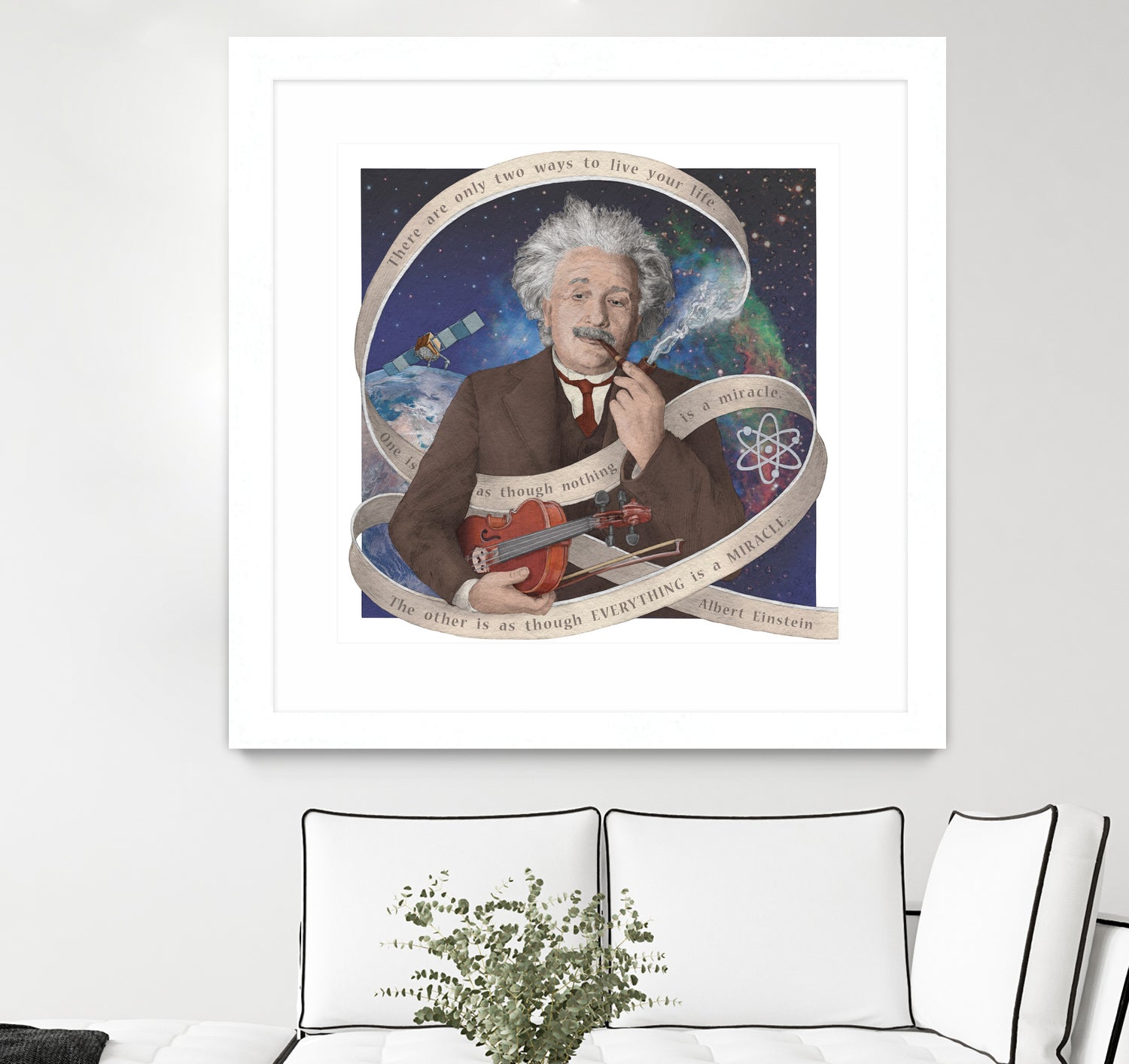 Albert Einstein by Asya Mitskevich on GIANT ART - blue digital painting