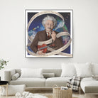 Albert Einstein by Asya Mitskevich on GIANT ART - blue digital painting