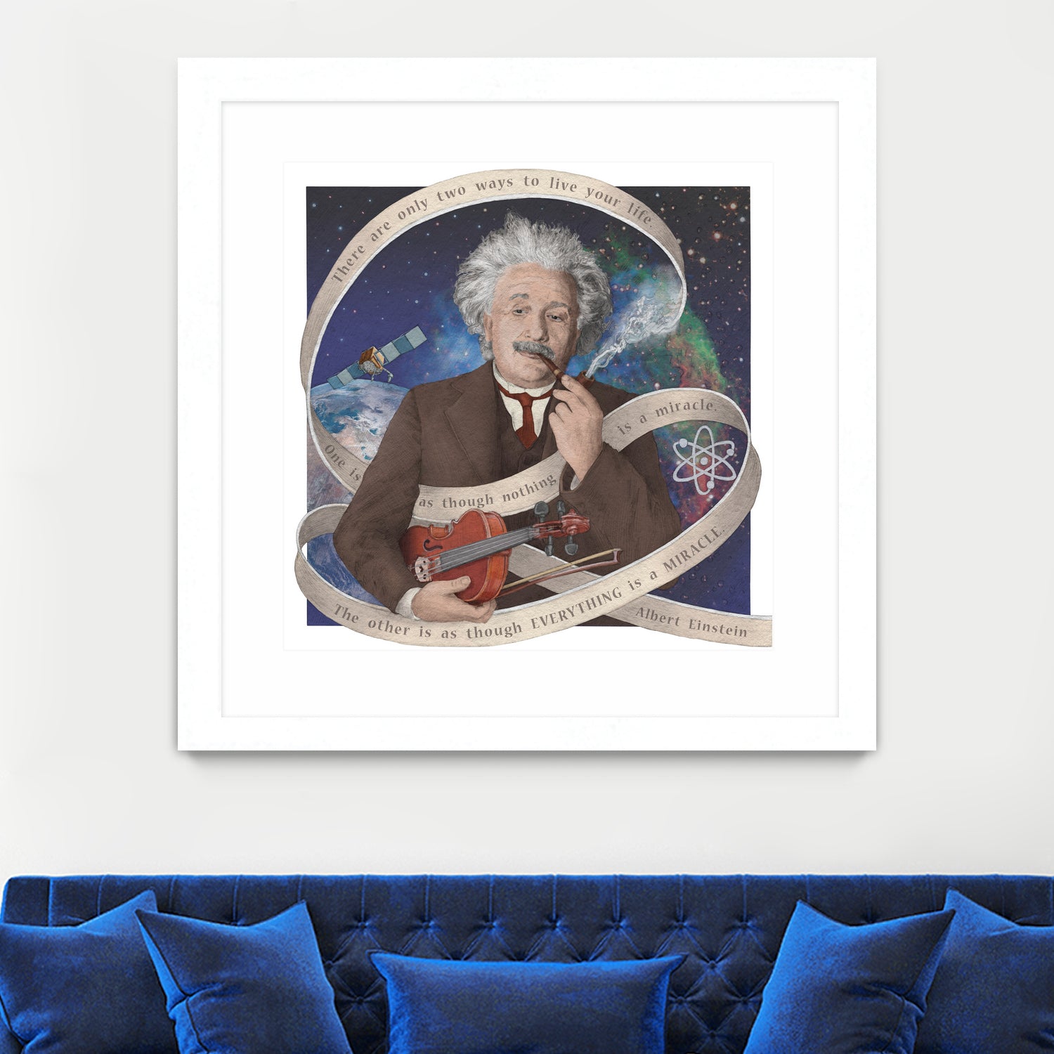 Albert Einstein by Asya Mitskevich on GIANT ART - blue digital painting