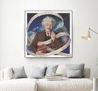 Albert Einstein by Asya Mitskevich on GIANT ART - blue digital painting