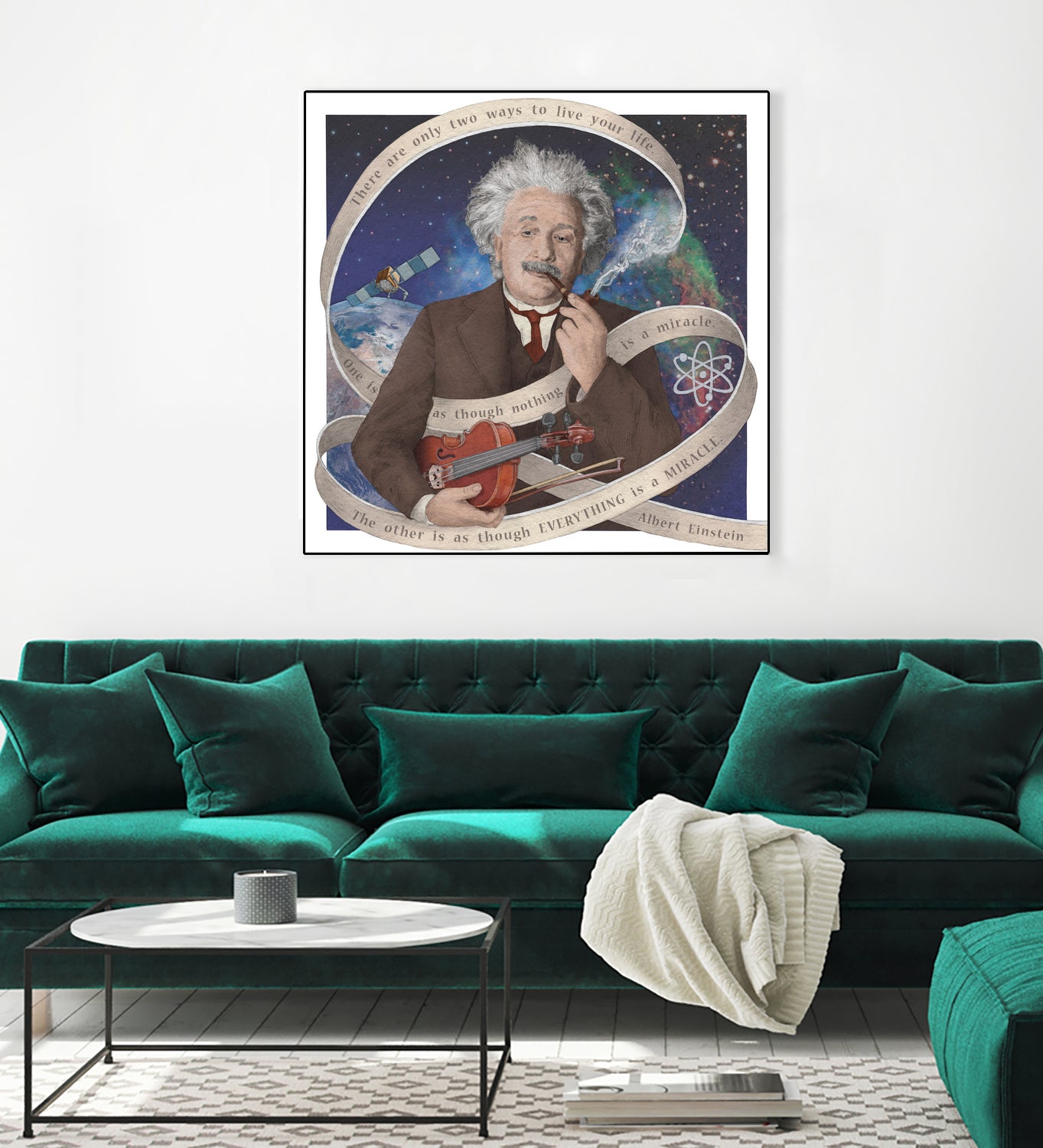 Albert Einstein by Asya Mitskevich on GIANT ART - blue digital painting