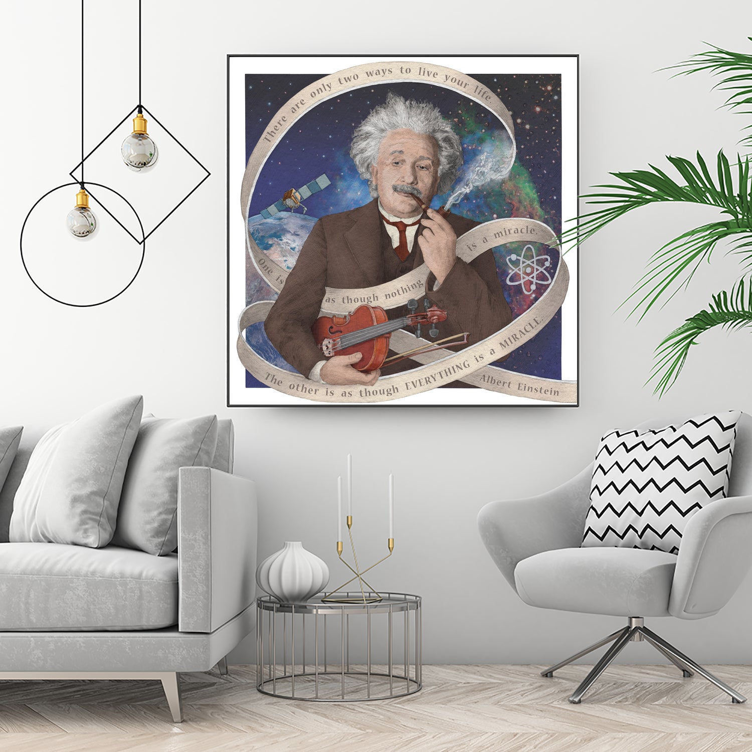 Albert Einstein by Asya Mitskevich on GIANT ART - blue digital painting