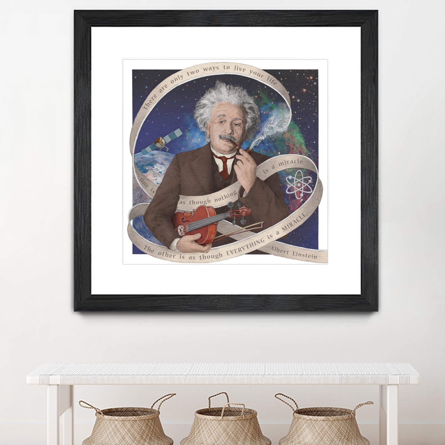 Albert Einstein by Asya Mitskevich on GIANT ART - blue digital painting