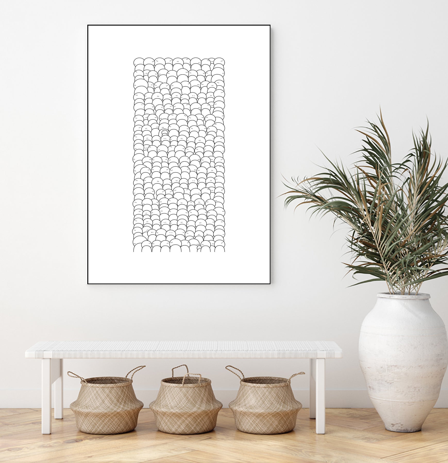 La foule by Pierre Mahieu on GIANT ART - white digital drawing