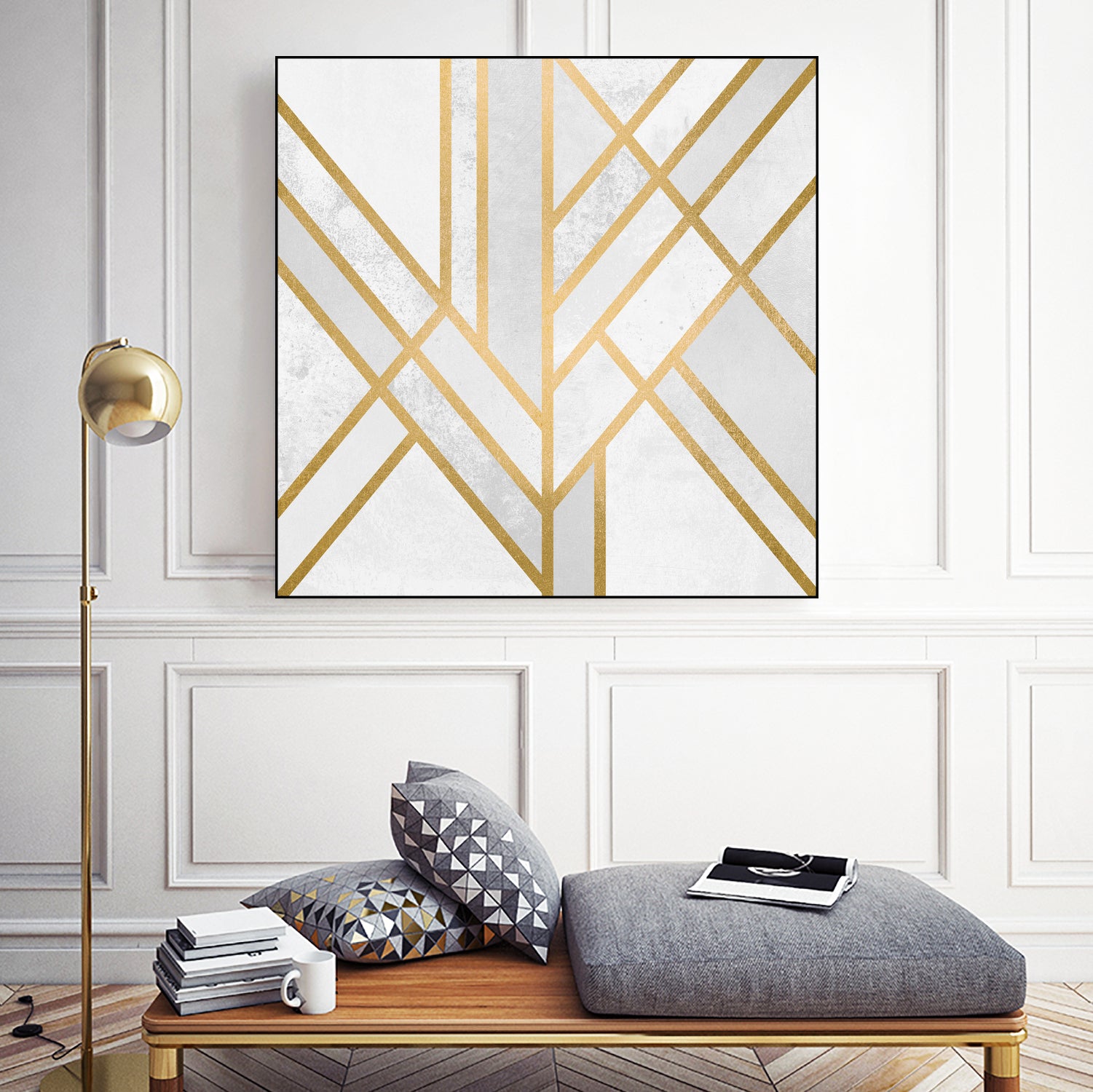 Art Deco Geometry by Elisabeth Fredriksson on GIANT ART - white digital painting