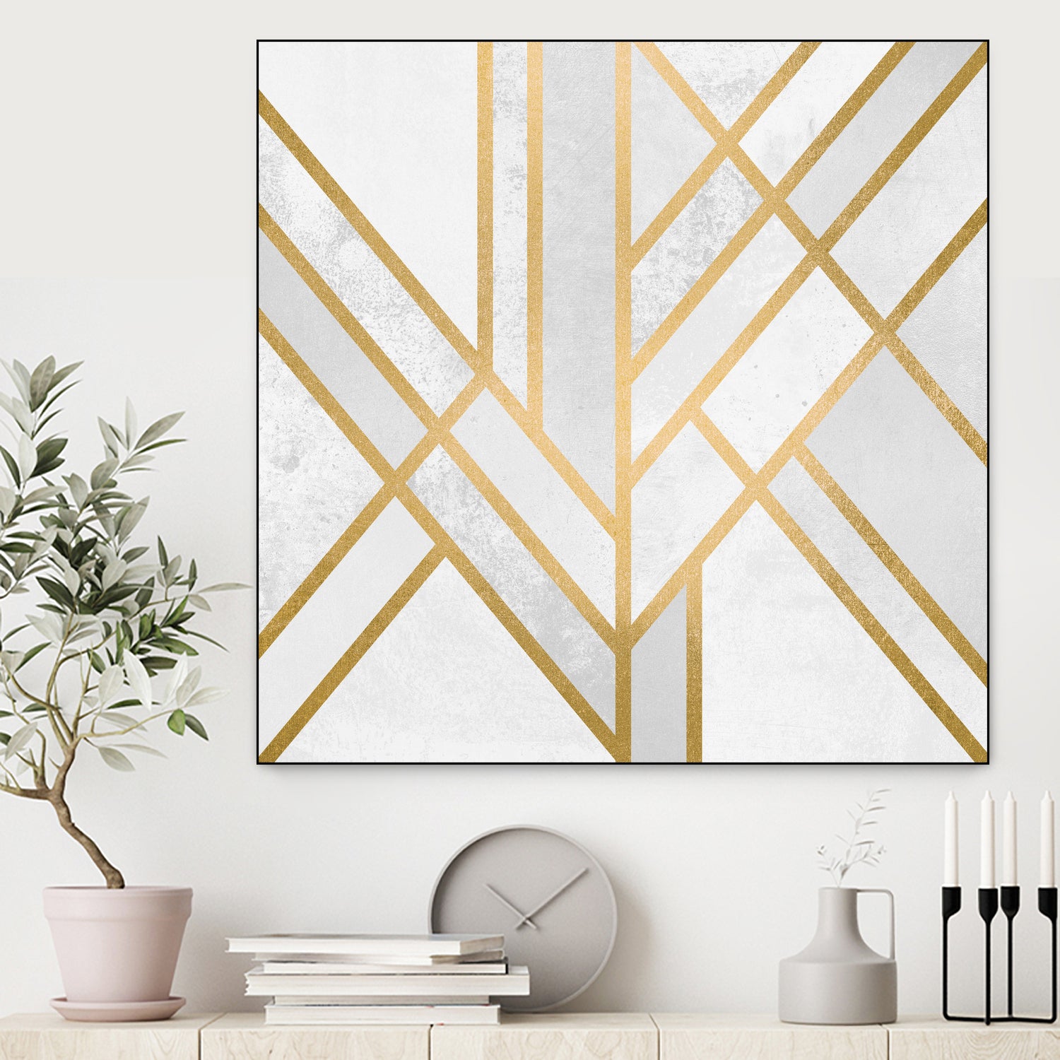 Art Deco Geometry by Elisabeth Fredriksson on GIANT ART - white digital painting