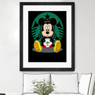 Disney Mickey Starbucks Lover by Nguyet Nguyen Thi Bich on GIANT ART - green character design