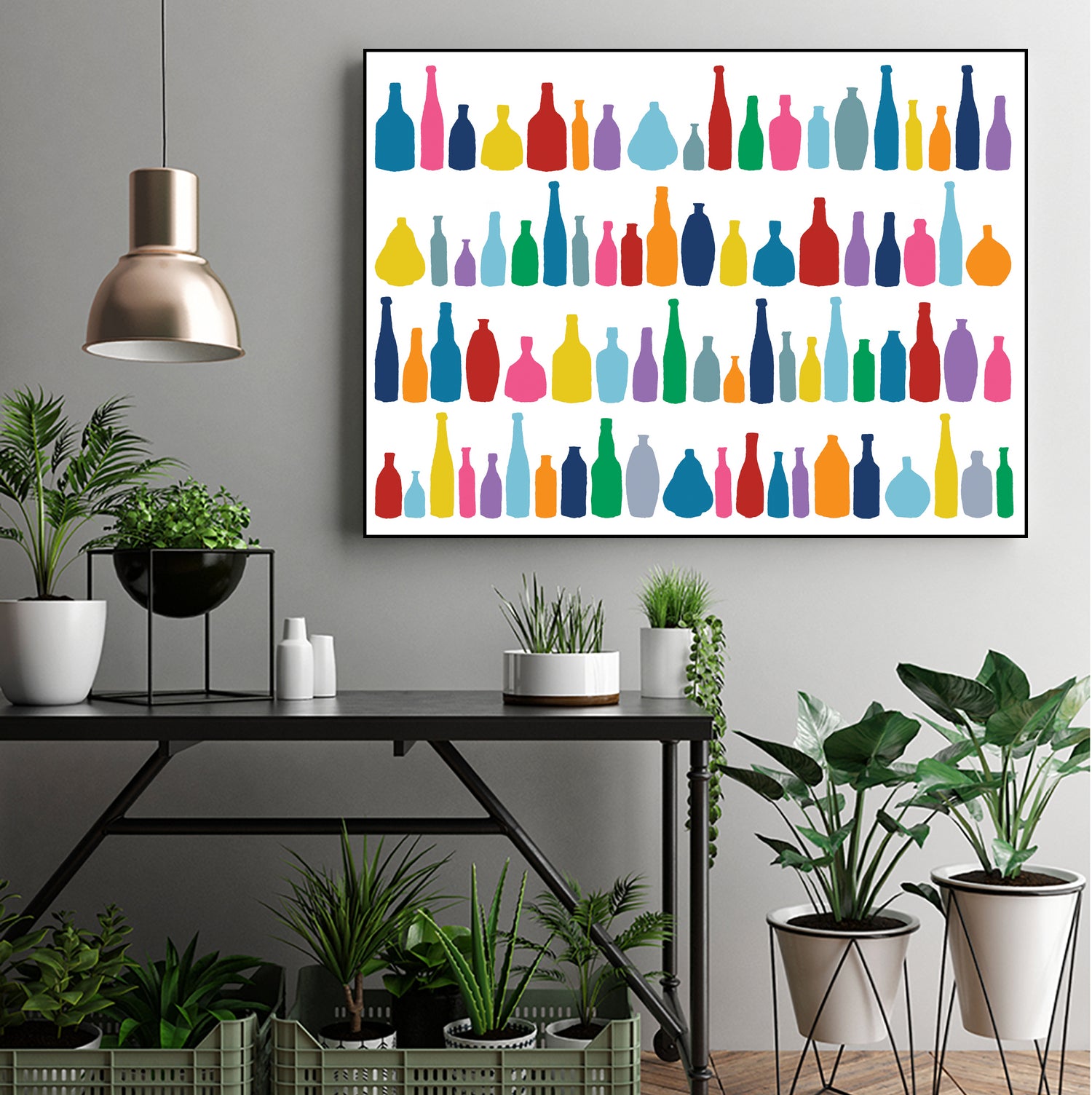 Bottles Multi by Emeline Tate-Robertson on GIANT ART - blue digital painting