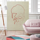 One line David Bowie by Christophe Louis on GIANT ART - orange digital drawing