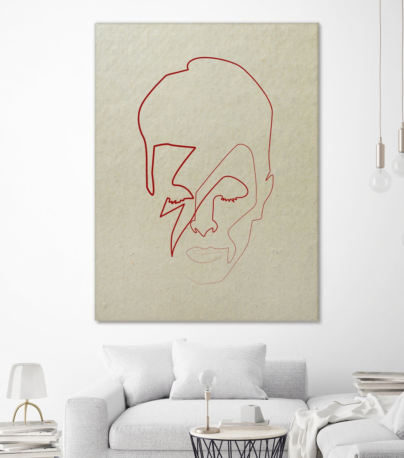 One line David Bowie by Christophe Louis on GIANT ART - orange digital drawing