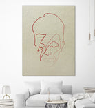 One line David Bowie by Christophe Louis on GIANT ART - orange digital drawing