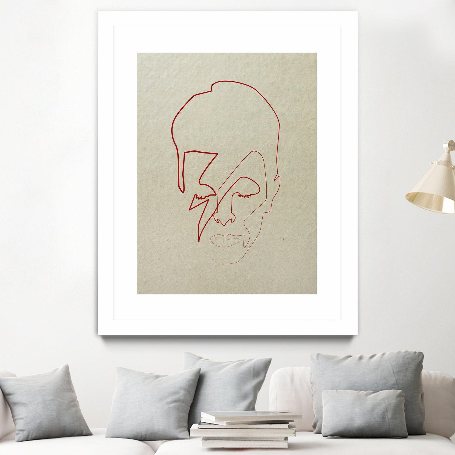 One line David Bowie by Christophe Louis on GIANT ART - orange digital drawing