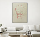 One line David Bowie by Christophe Louis on GIANT ART - orange digital drawing