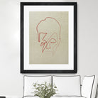 One line David Bowie by Christophe Louis on GIANT ART - orange digital drawing