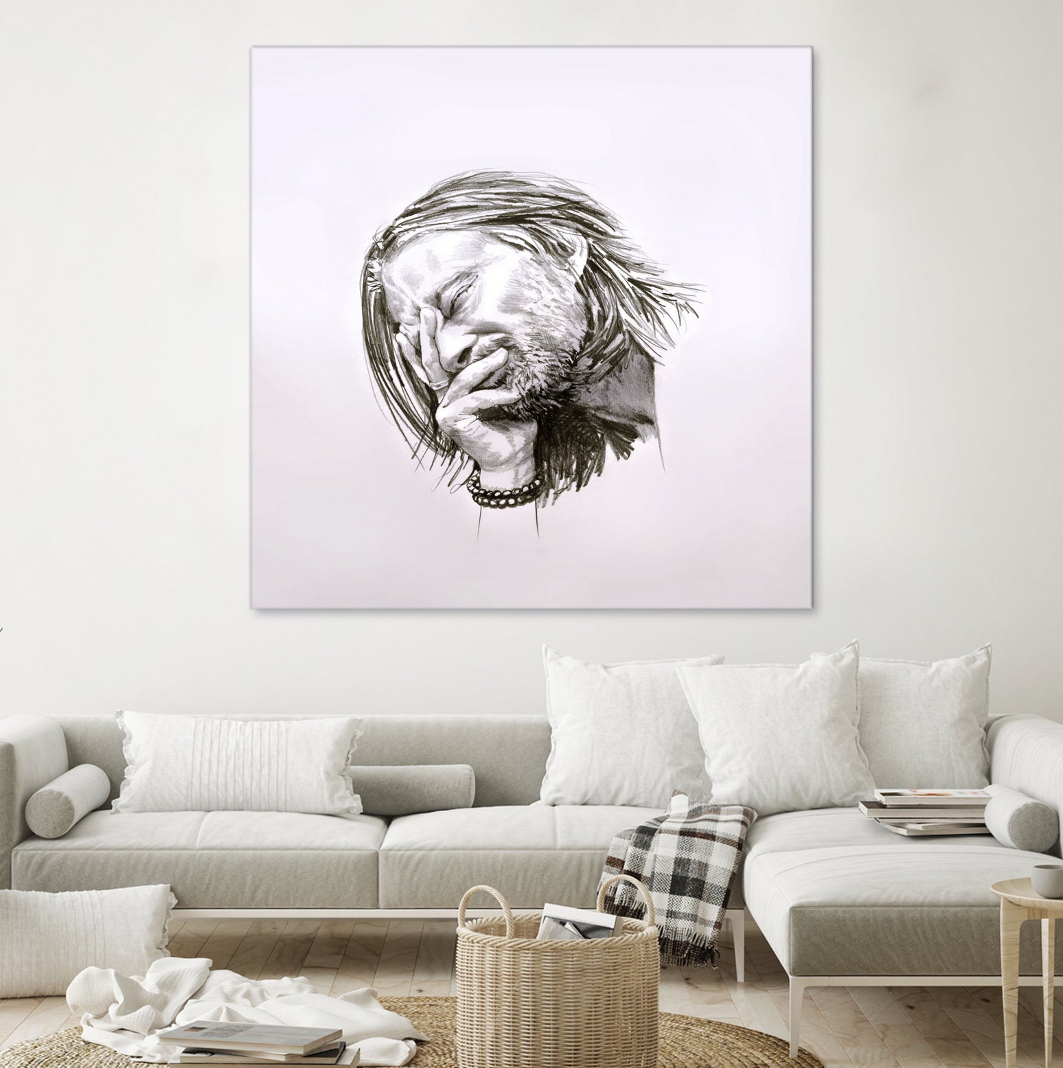 Thom Yorke by Raquel García Maciá on GIANT ART - white mixed media