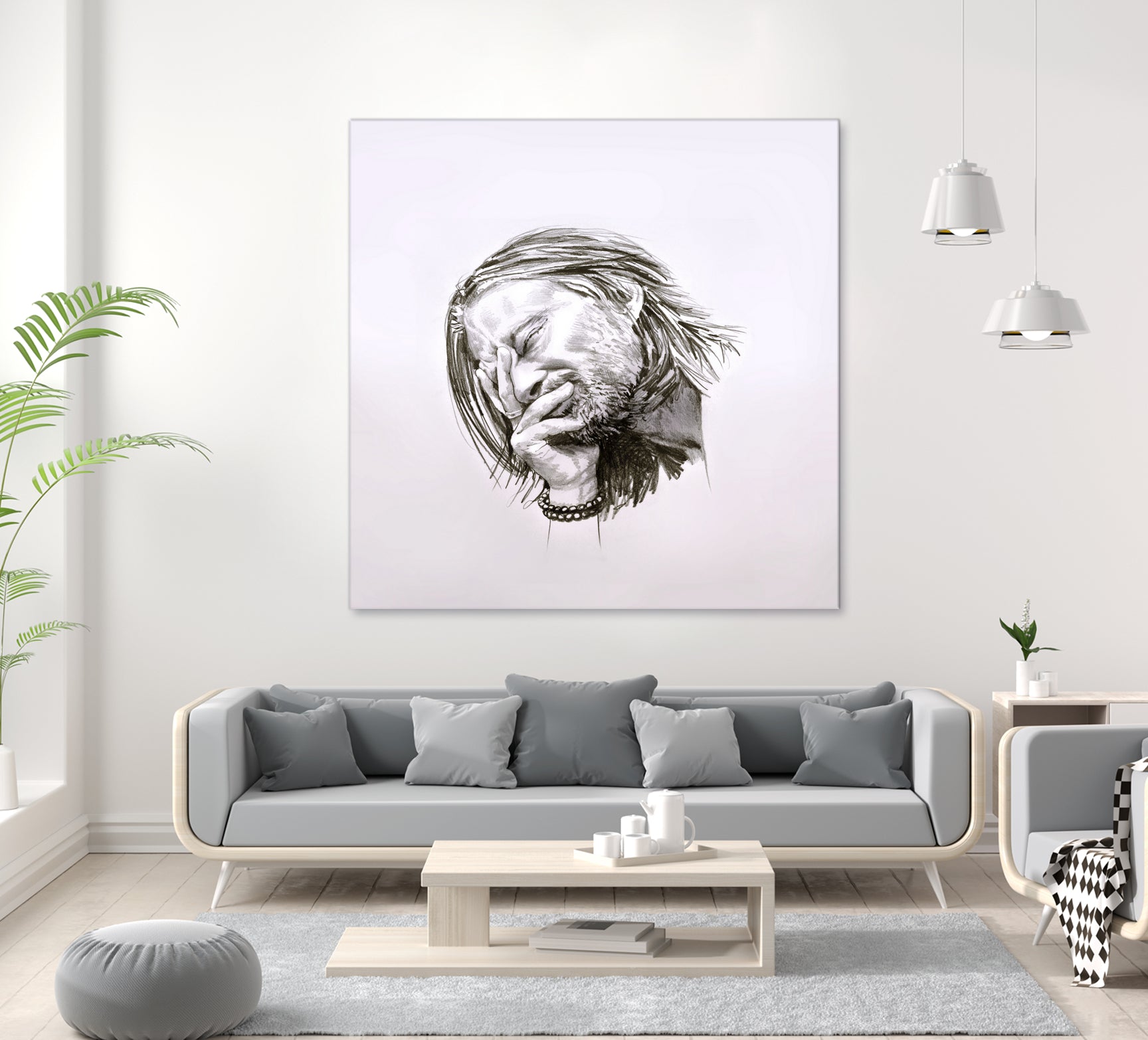 Thom Yorke by Raquel García Maciá on GIANT ART - white mixed media